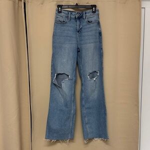 Hollister High-Waisted Wide Leg Jeans Light Blue Size 0